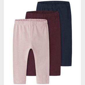 Name It Leggings - NbfVuvivian - 3-pak - Burnished Lilac/Fig/Nav