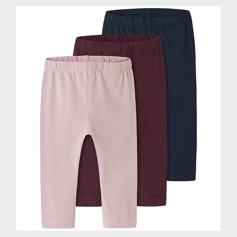 Name It Leggings - NbfVuvivian - 3-pak - Burnished Lilac/Fig/Nav