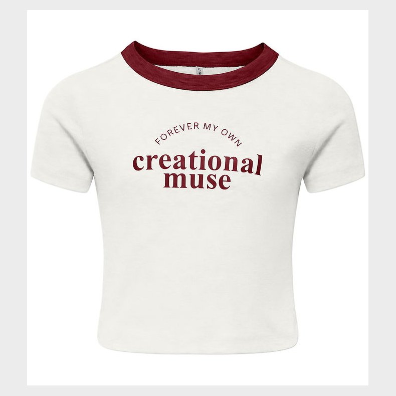 Kids Only T-shirt - Rib - KogVasity - Cloud Dancer/Muse/Cabernet