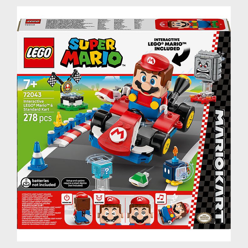 LEGO® Super Mario - Mario Kart Interaktiv Mario 72043 - 278 Dele