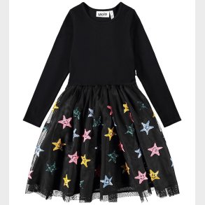 Molo Kjole - Rib - Cyrus - Sort med Palietter