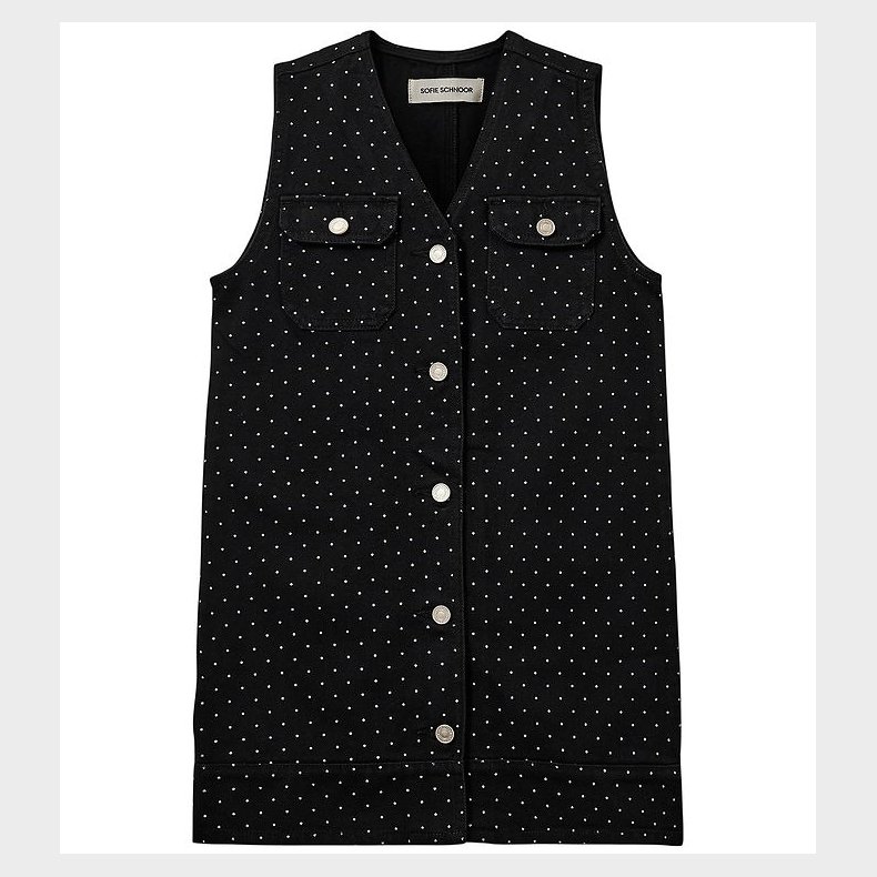 Sofie Schnoor Kjole - Denim - Bille - Sort m. Prikker