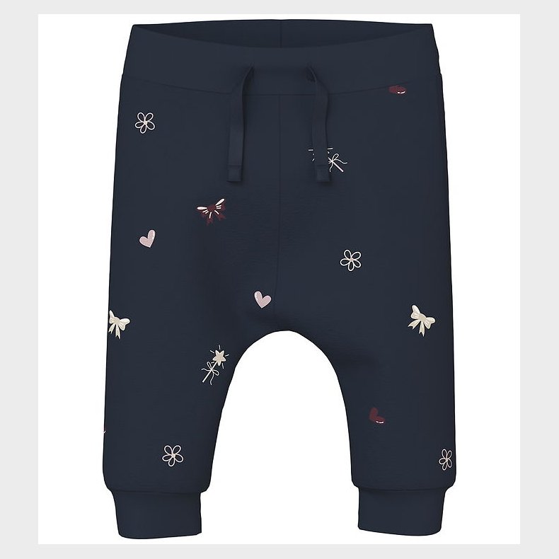 Name It Bukser - NbfVandora - Navy Blazer/Flowers And Hearts