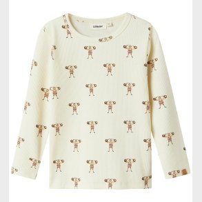 Lil Atelier Bluse - Rib - NmmLavo - AOP - Turtledove