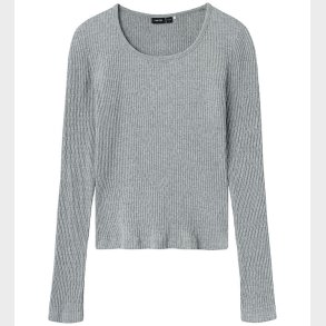 LMTD Bluse - Rib - NlfNinusa - Grey Melange