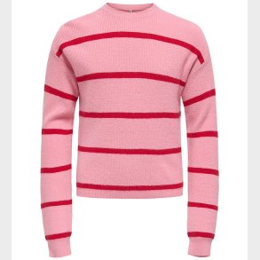 Kids Only Bluse - Strik - Noos - KogFranca - Sea Pink/Small Stri