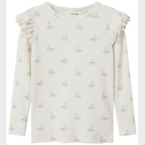 Lil' Atelier Bluse - Noos - Rib - Pastel Parchment/SWAN