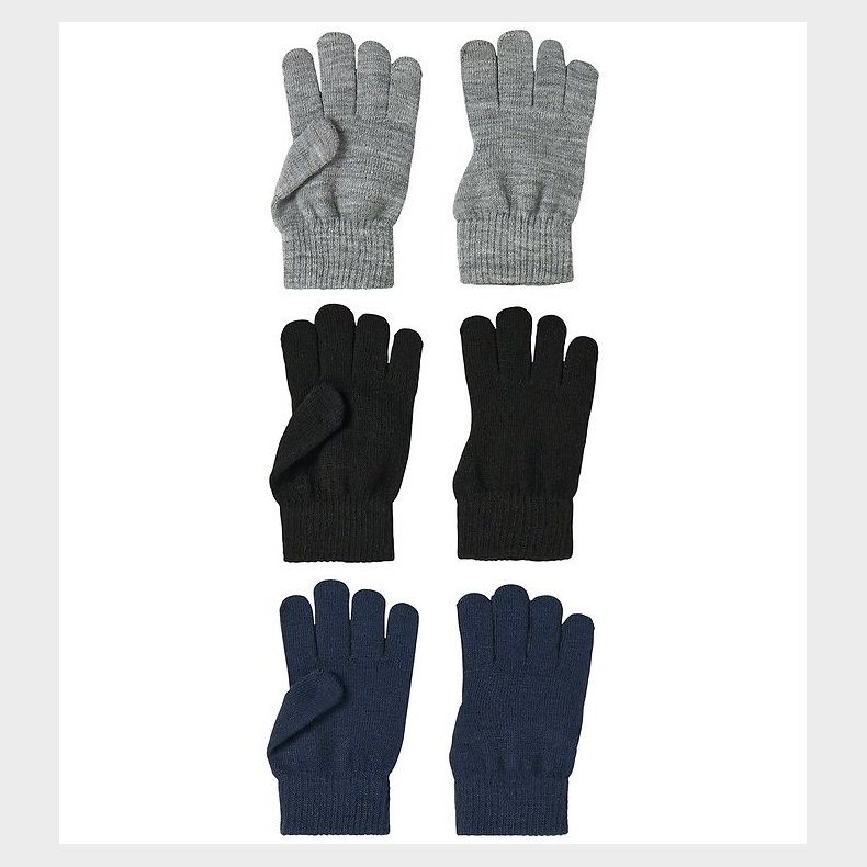 Name It Handsker - NkmMagic - 6-pak - Black/GREY SPELLBOUND