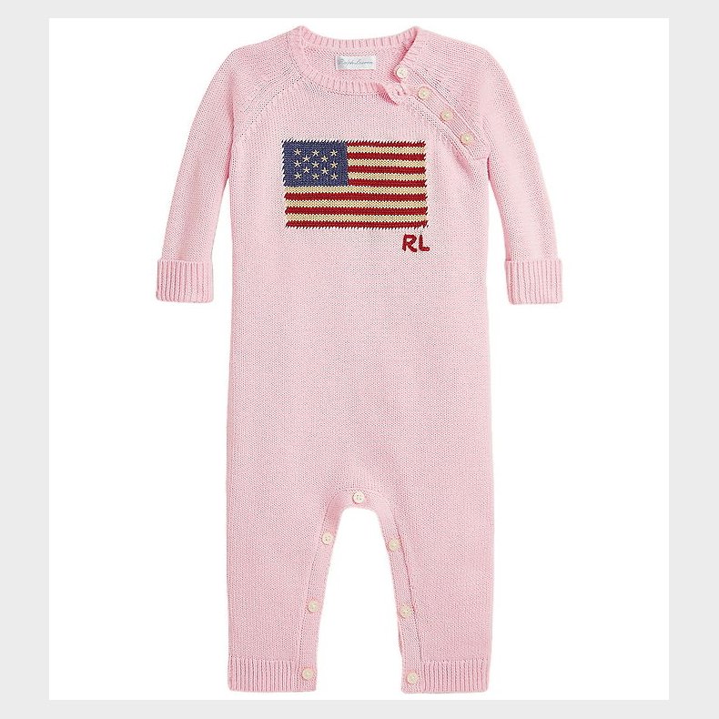 Polo Ralph Lauren Heldragt - Strik - Acacia Pink m. Flag