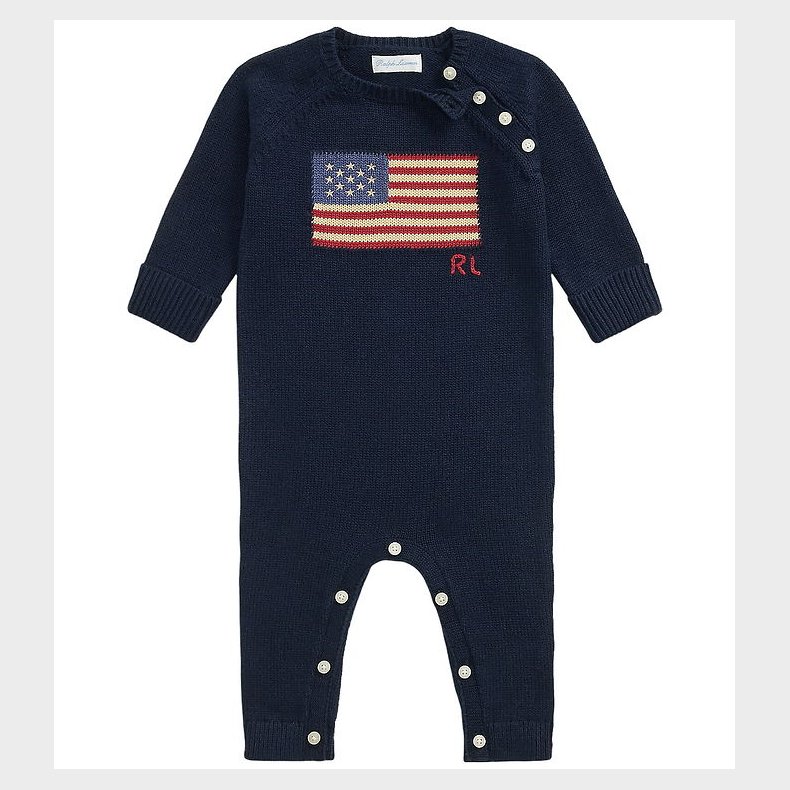 Polo Ralph Lauren Heldragt - Strik - Hunter Navy m. Flag