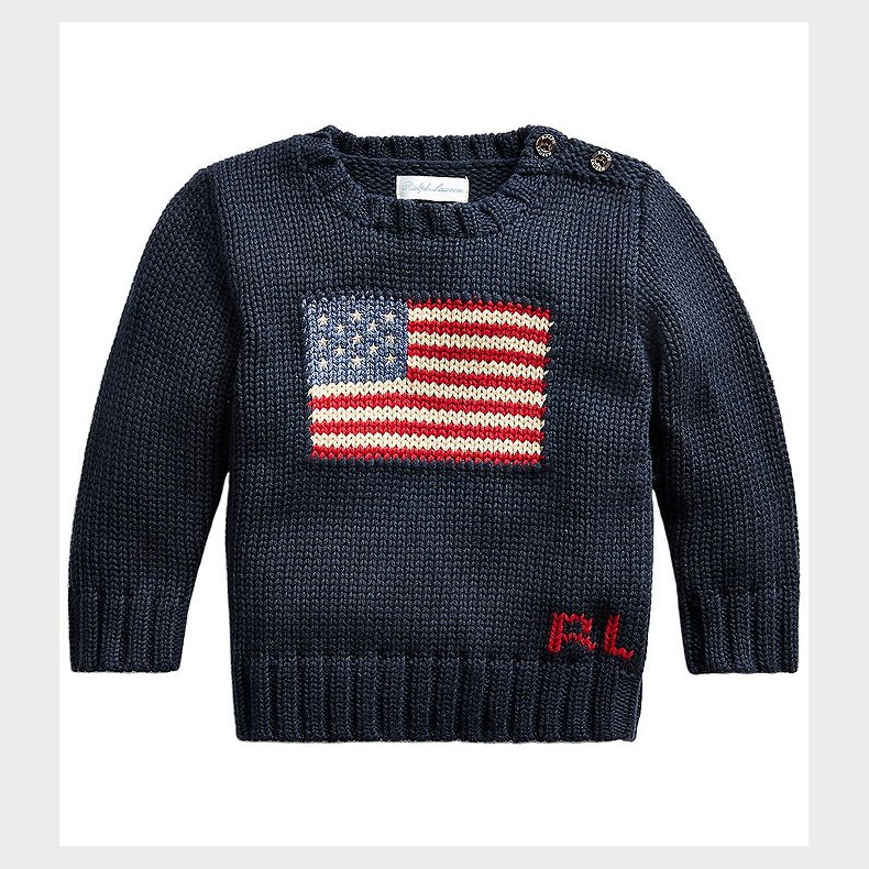 Polo Ralph Lauren Bluse - Strik - Flag - Hunter Navy