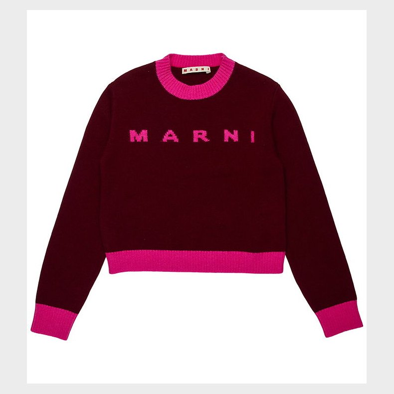 Marni Bluse - Cropped - Uld - Berry Jam