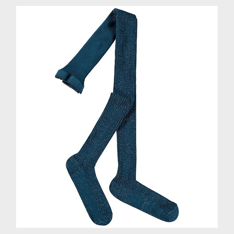 Molo Str�mpebukser - Glitter Rib Tights - Cosmic Green