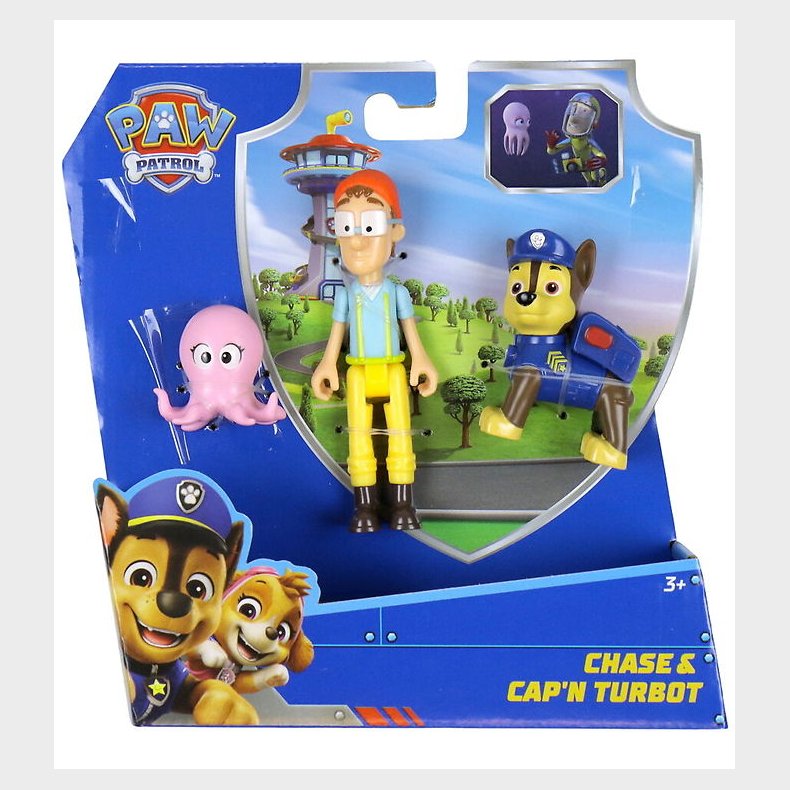 Paw Patrol Legetjsfigurer - Chase & Cap'N Turbot