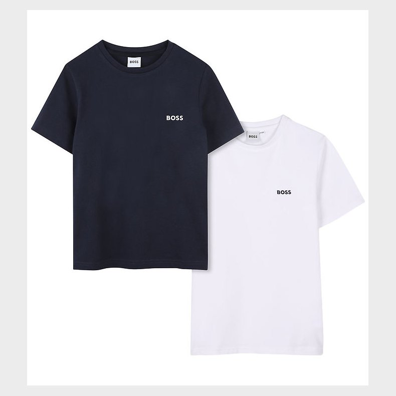 BOSS T-shirt - 2-pak - Navy/Hvid