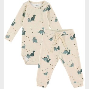 Name It St - Bukser/Body l/ - NbmNohr - Peyote Melange m. Dino