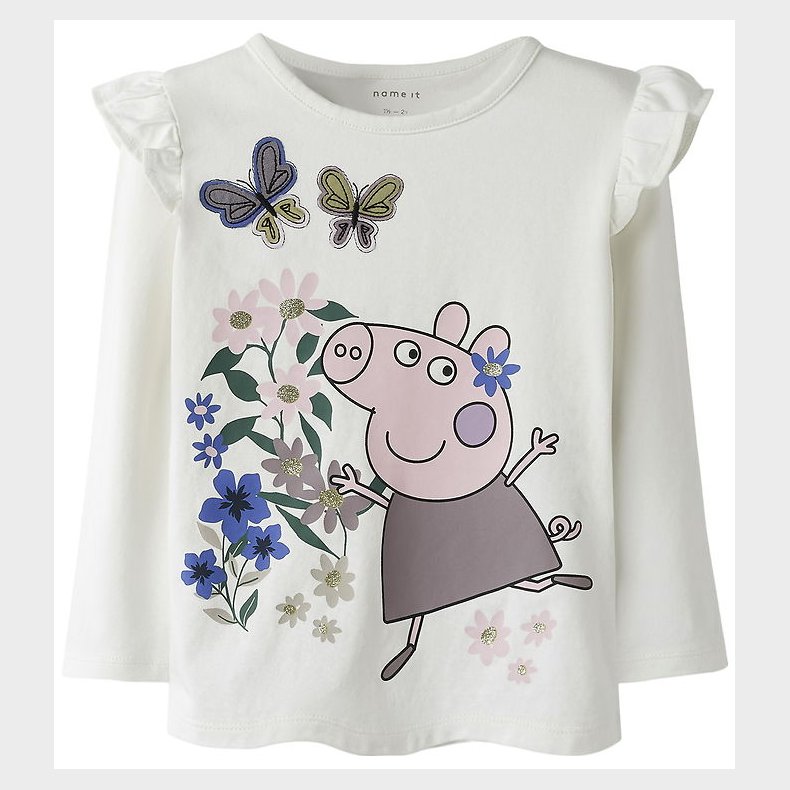 Name It T-shirt - NmfAnna- Peppapig - Cloud Dancer