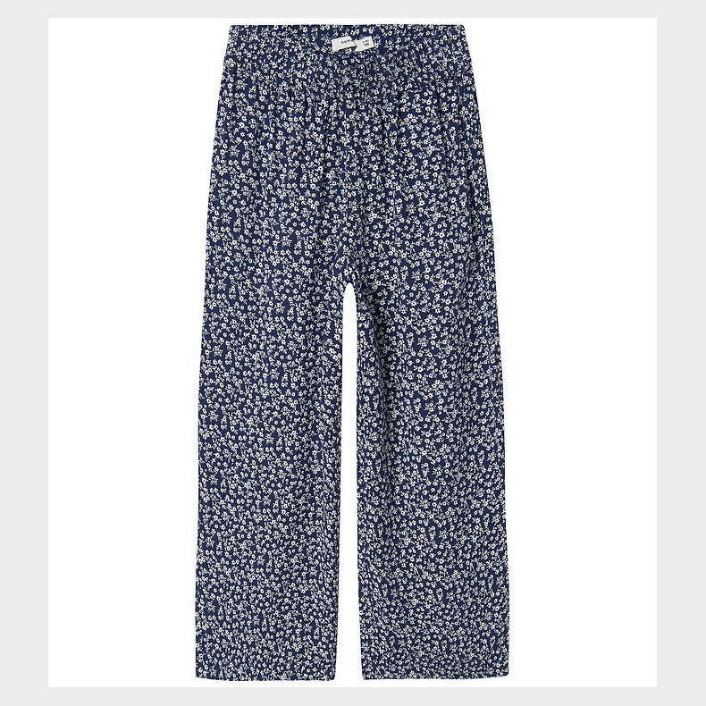 Name It Bukser - NkfNettia - Wide - Blueprint/FLOWER