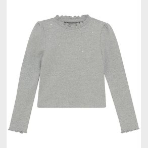 Creamie Bluse - Rib - Light Grey Melange