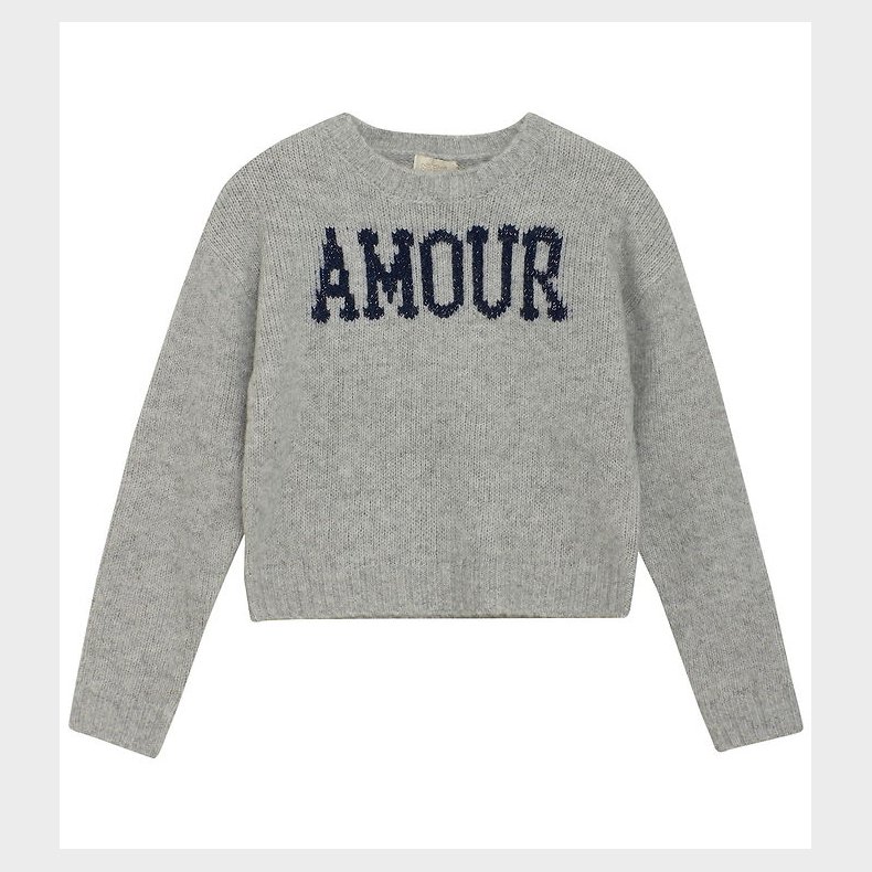 Creamie Bluse - Strik - Pullover Knit - Light Grey Melange