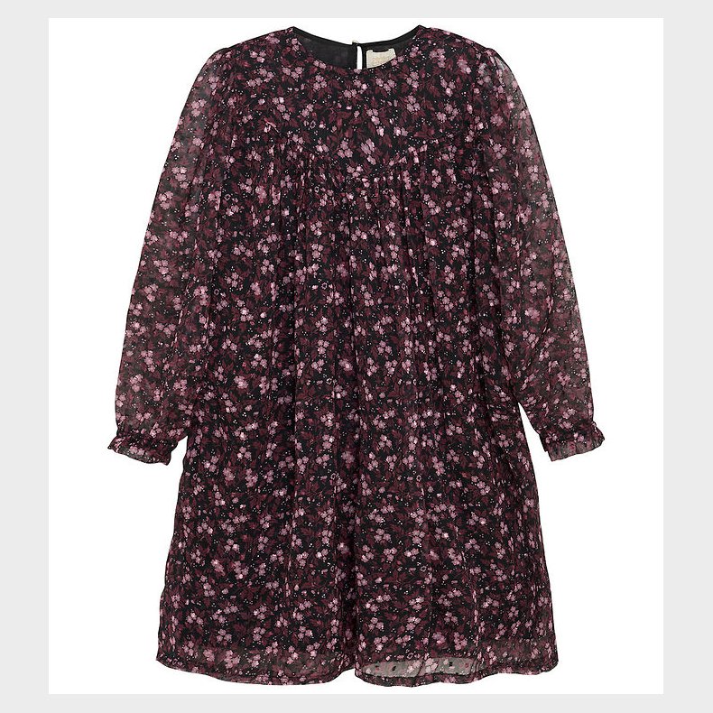 Creamie Kjole - Dress Flower Dobby - Black