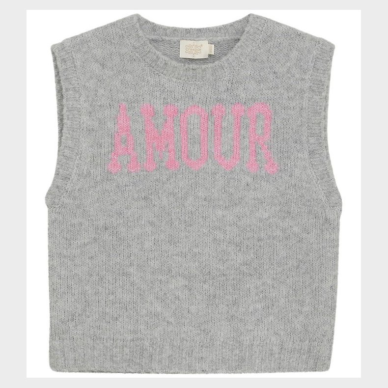 Creamie Vest - Strik - Slipover Knit - Light Grey Melange