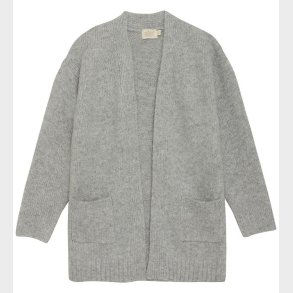 Creamie Cardigan - Strik - Cardigan Long - Light Grey Melange