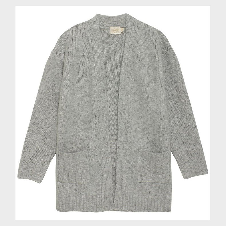 Creamie Cardigan - Strik - Cardigan Long - Light Grey Melange