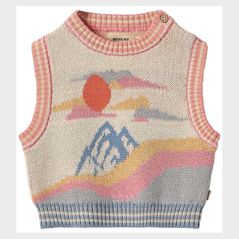 Wheat Vest - Strik - Maria - Beige/Multi