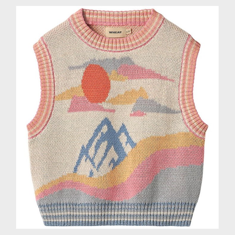 Wheat Vest - Strik - Maria - Beige/Multi