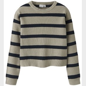 Name It Bluse - Strik - NkfvNilla - Island Fossil/W. NAVY BLAZER