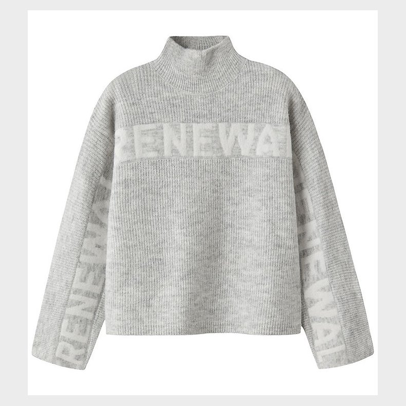 Name It Bluse - Strik - NkfNuva - Light Grey Melange