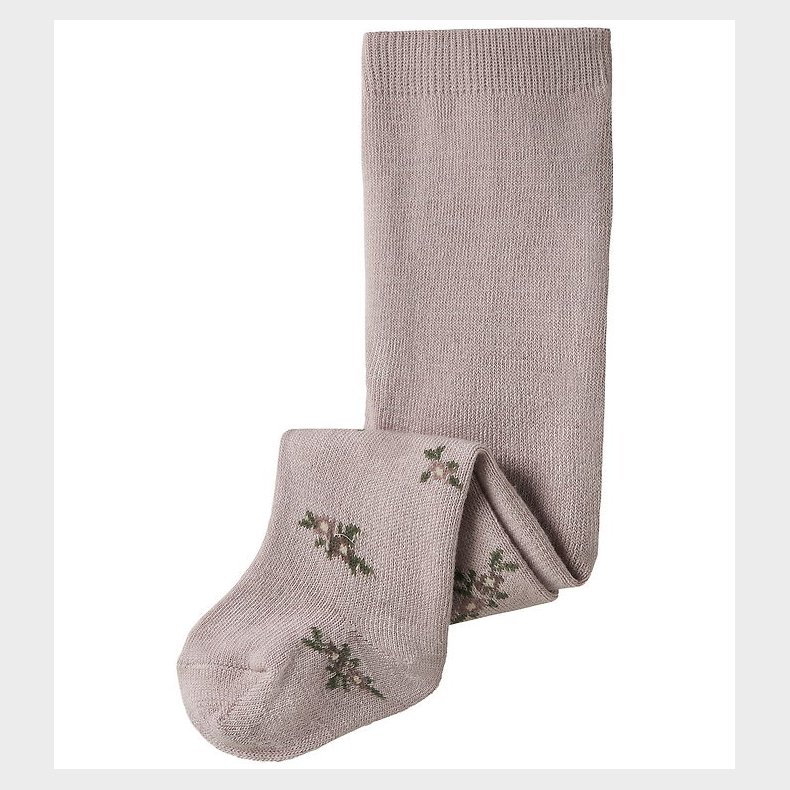 Name It Strmpebukser - Uld - NbfWak - Shadow Gray/Small flowers