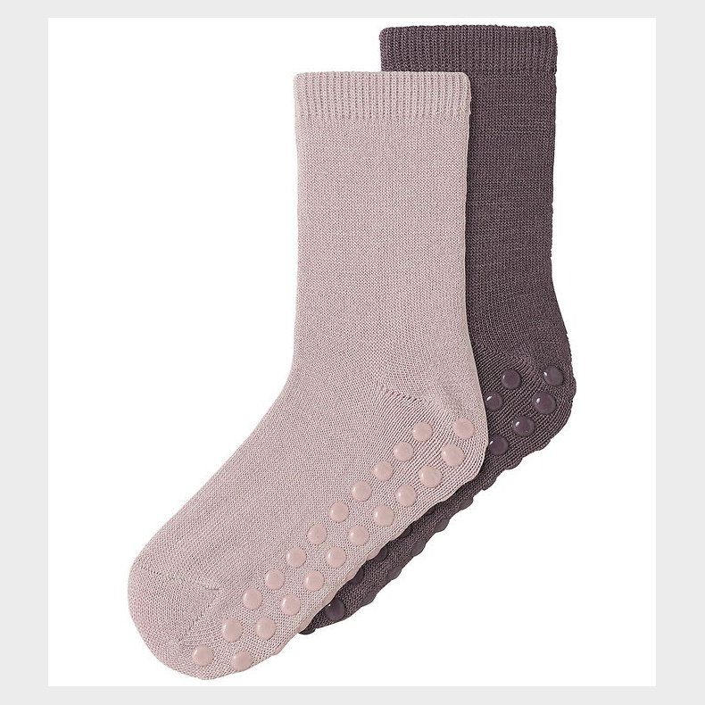 Name It Strmper - 2-pak - Uld/Bomuld - NmfWak - Skridsikker - S