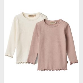 Wheat Bluse - Rib - 2-pak - Ida - Rose Powder
