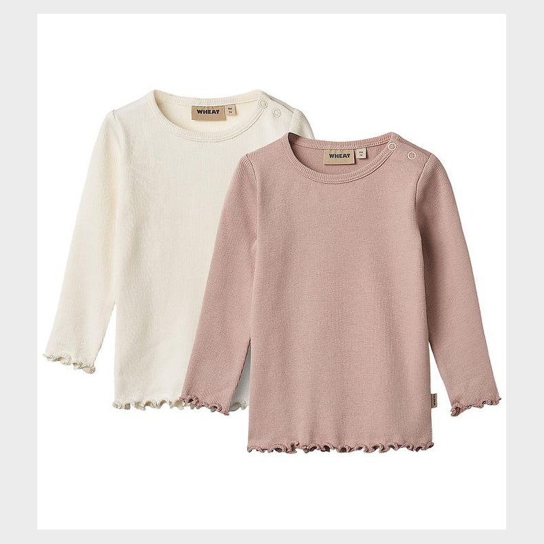 Wheat Bluse - Rib - 2-pak - Ida - Rose Powder