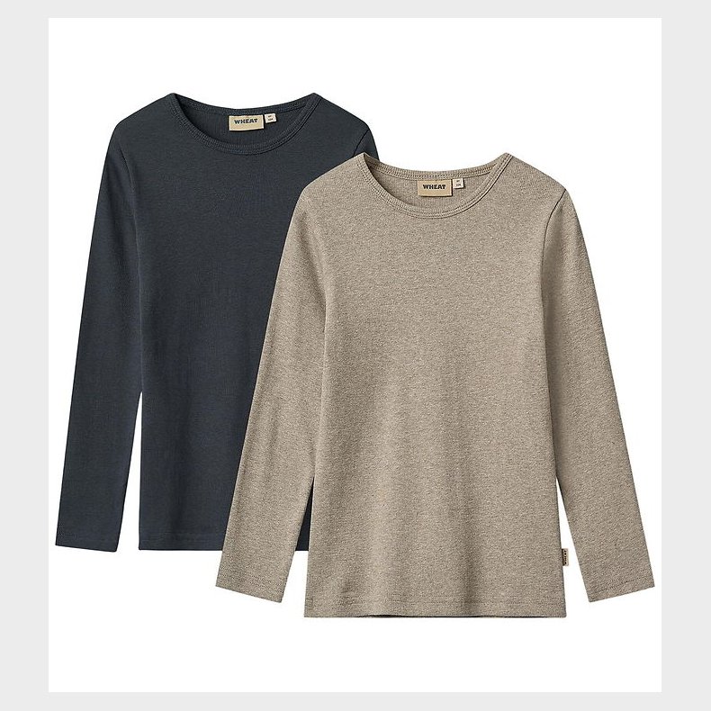 Wheat Bluser - Rib - 2-pak - Stig - Navy/Beige