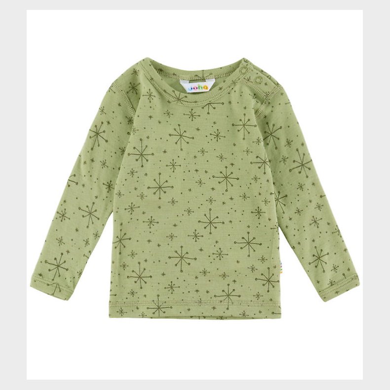 Joha Bluse - Uld - Lys Olive m. Stjerner