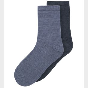 Name It Strmper - 2-pak - Uld/Bomuld - NkmWak - Folkstone Gray