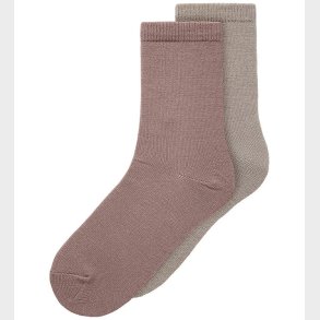 Name It Strmper - 2-pak - Uld/Bomuld - NkfWak - Shadow Gray