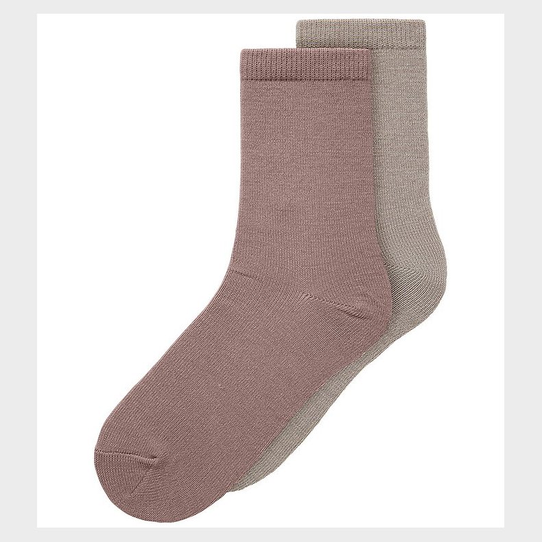 Name It Strmper - 2-pak - Uld/Bomuld - NkfWak - Shadow Gray