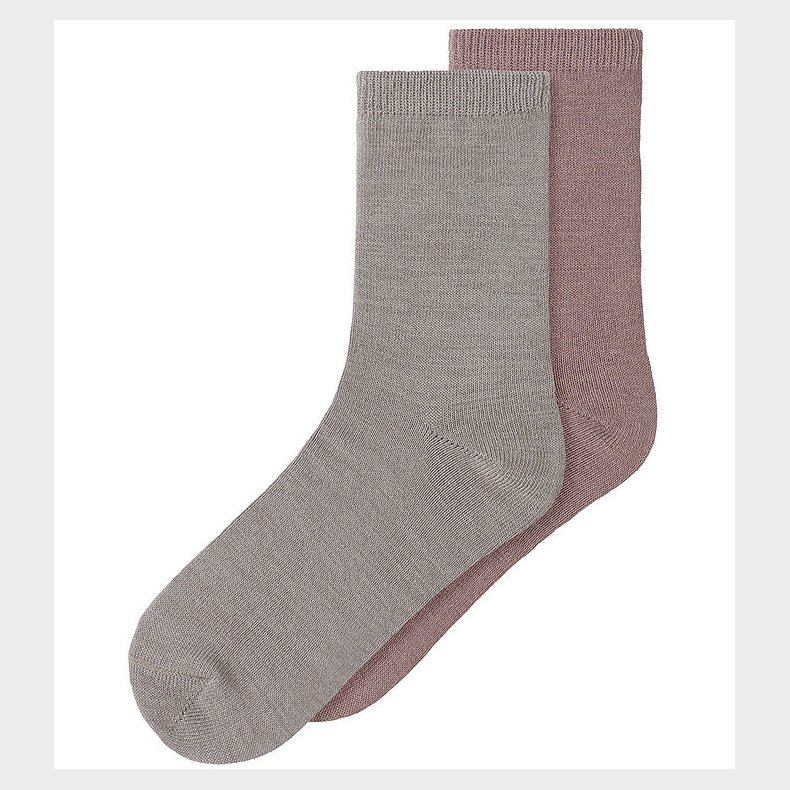 Name It Strmper - 2-pak - Uld/Bomuld - NkfWak - Antler/Sattelit