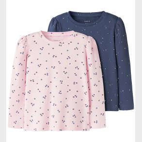 Name It Bluse - 2-pak - Rib - NmfNelia - Cradle Pink/Blue Indigo