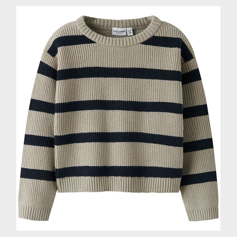 Name It Bluse - Strik - NmfVnilla - Island Fossil/W. Navy Bla