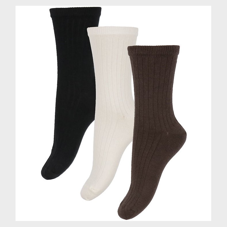 Name It Strmper - 3-pak - NkfOda - Seal Brown/Sort/Cloud Dancer