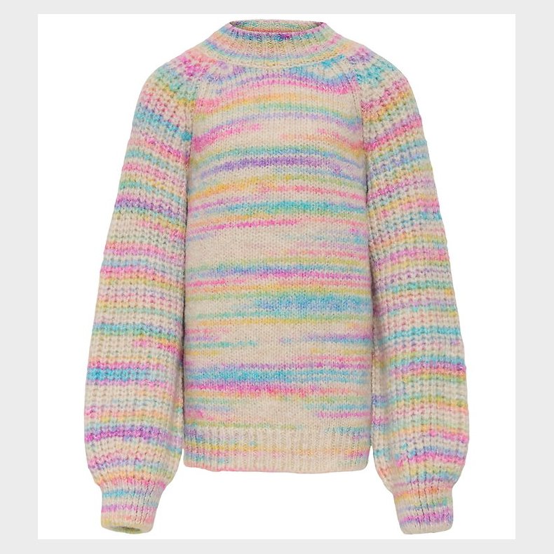 Kids Only Bluse - Strik - KogCarma - Pumice Stone/w. Multi Space