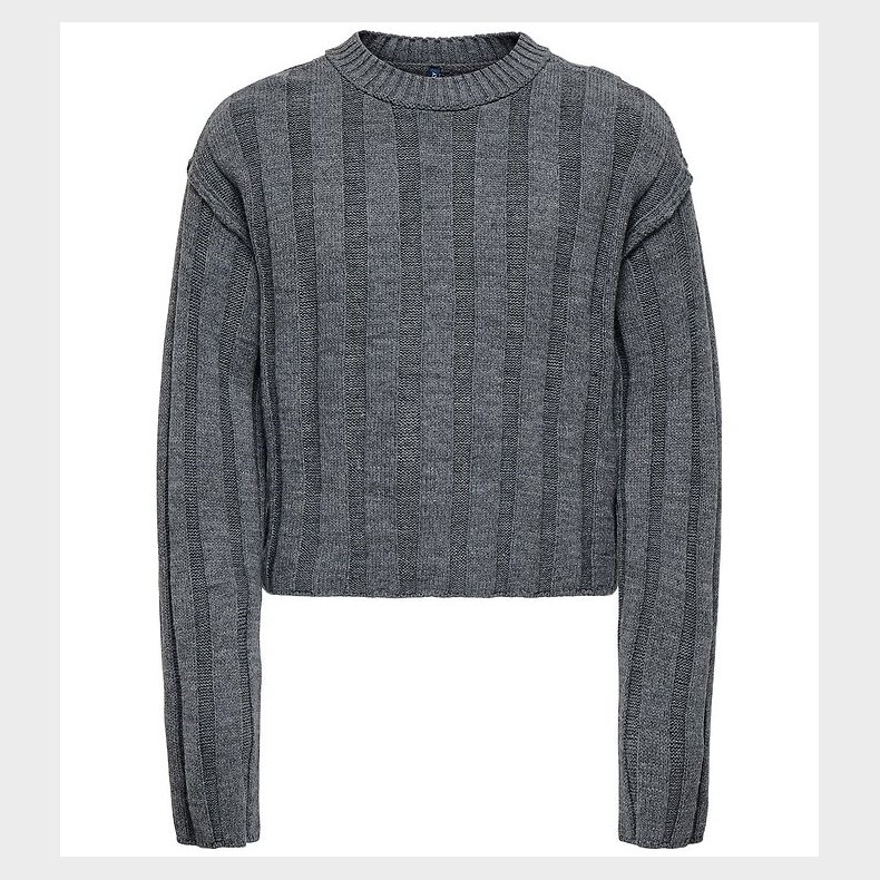 Kids Only Bluse - Strik - KogTessa - Dark Grey Melange