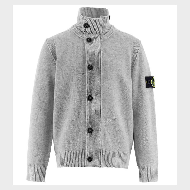 Stone Island Cardigan - Uld/Viskose - Gr�meleret