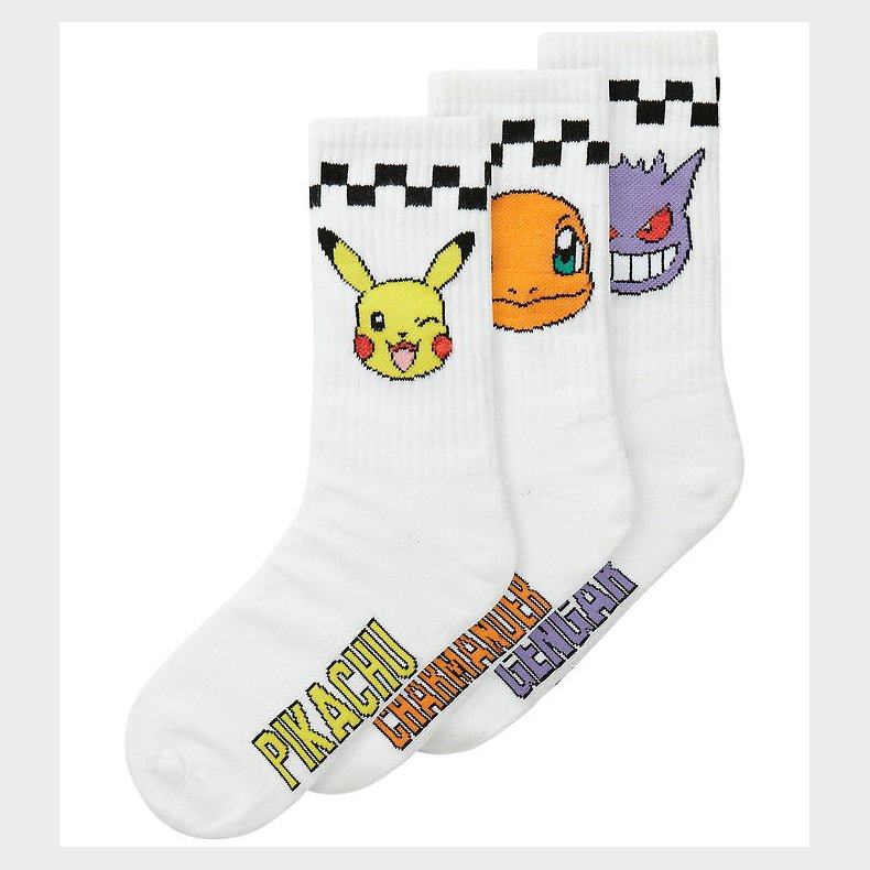 Name It Strmper - 3-pak - Pokemon - NkmJanaka - Bright White/3P