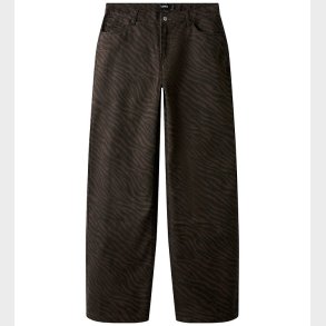 LMTD Bukser - Wide - NlfZebra - Chocolate Brown/Black Zebra